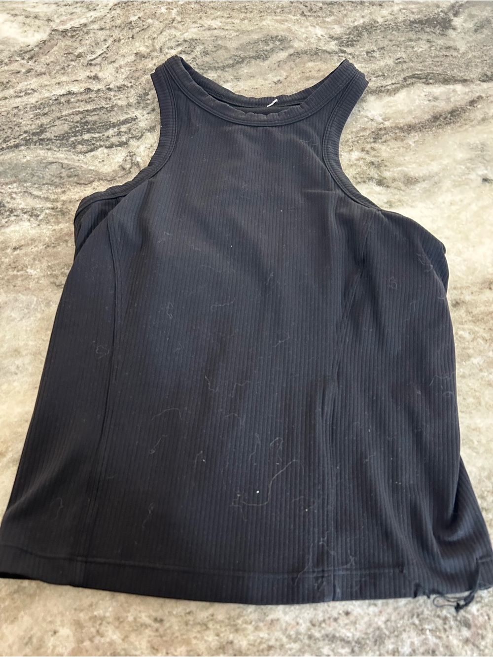 Lululemon Women's Black Ribbed Tank Top small
